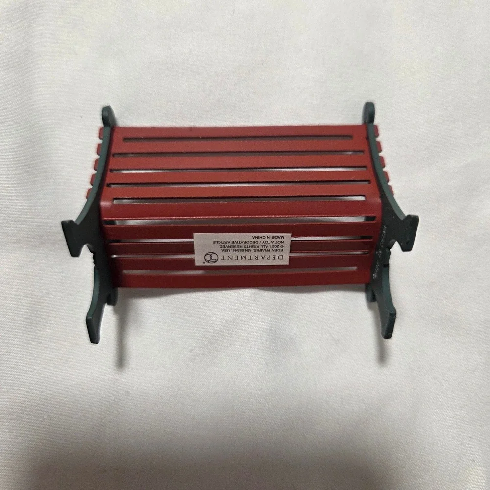 Department 56 Village Red Wrought Iron Park Bench Miniature Accessory 56.56445